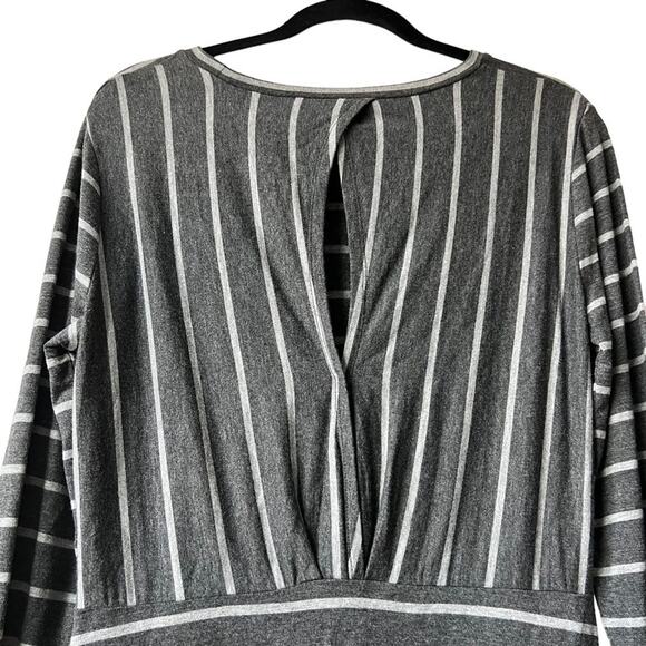 Cupcakes & Cashmere Stripe Malbec Heather Gray Mini Dress Size L - Picture 5 of 11
